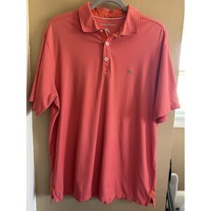 Tommy Bahama‎ Men's lightweight Polo Shirt-Coral-Large-Vacation-Island-Beach